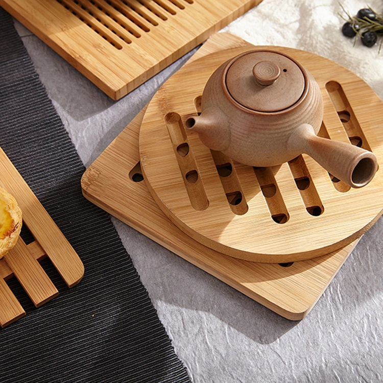 Home Kitchen Bamboo Trivet Mat for Instant Hot Pot Dishes Bowl Teapot Pads Hot Pot Holders Heat Resistant Trivet