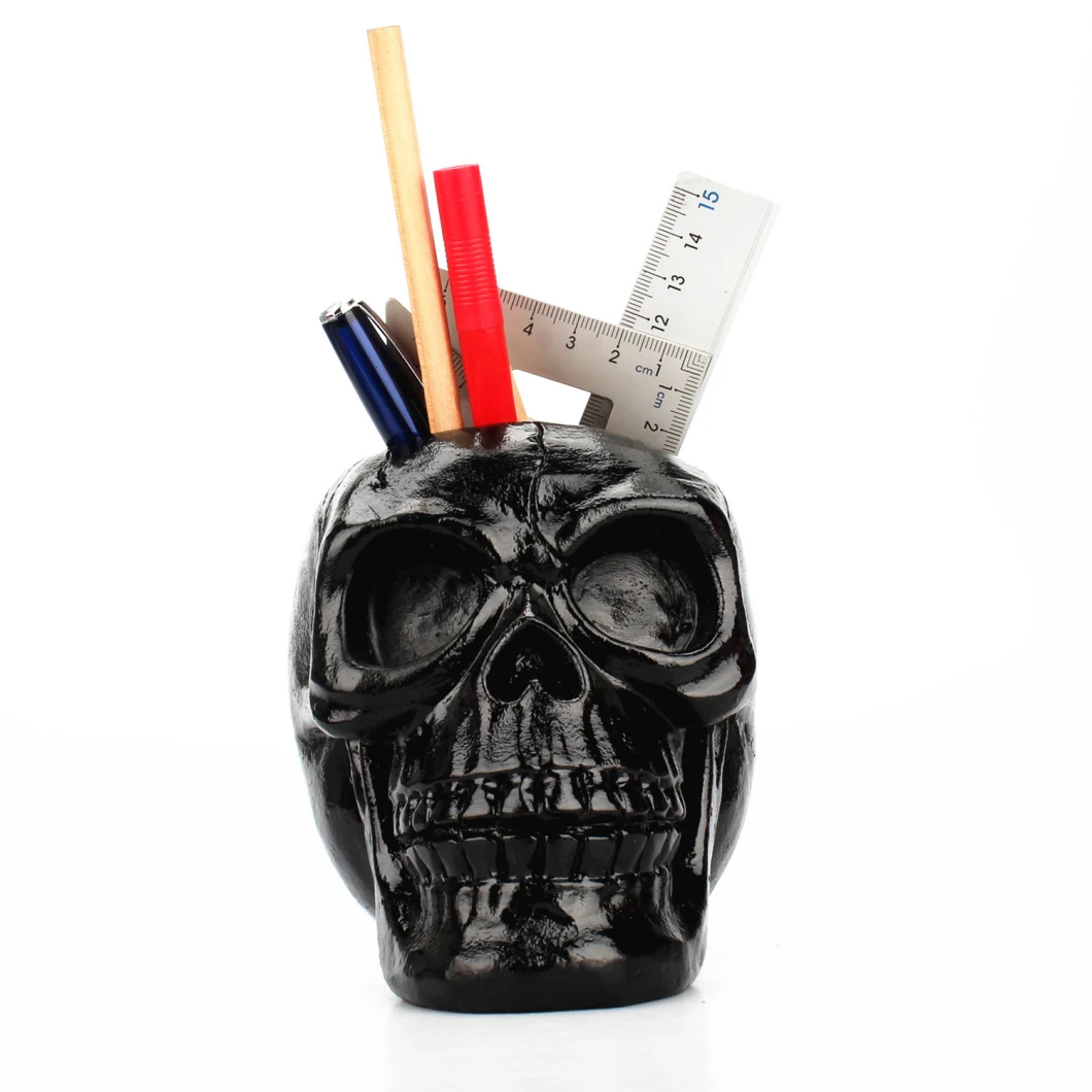 Skeleton Storage Container Makeup Brushes Collection Culture Personality Stationery Pen Holder Flower Pot Finishing Resin Sculpture Hallowmas Skull