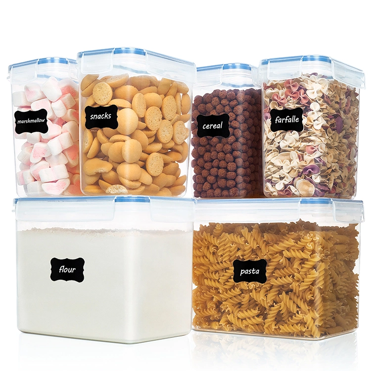 Cereal Kitchen 6 Sets Food Storage Tank Rice Bucket Sealed Transparent Crisper