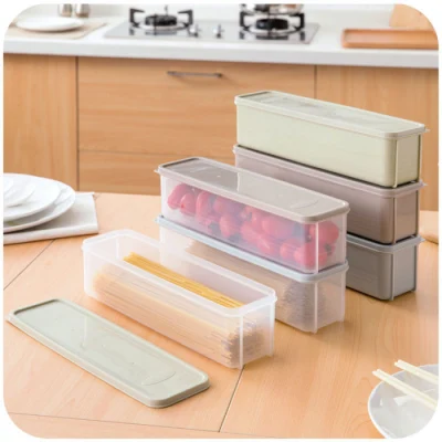 Caja de almacenamiento de alimentos con tapa Cajón de plástico Crisper Cocina Fideos Contenedor de frutas