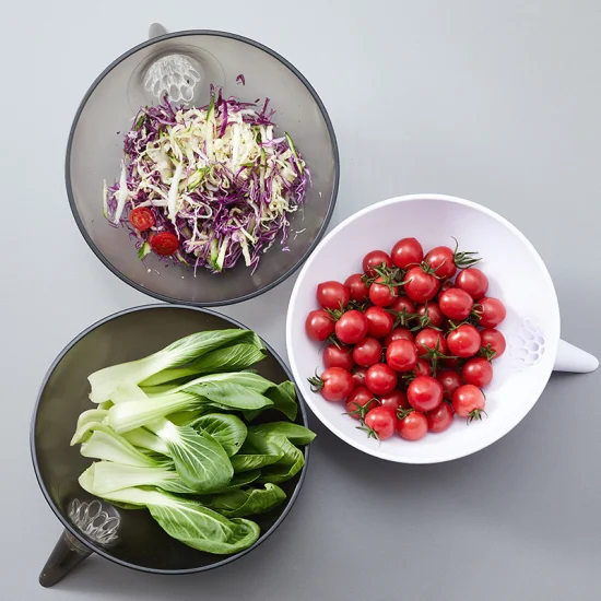 Recipiente de drenaje multifuncional Plato de cocina para el hogar Lavabo Cesta de drenaje Plástico Creativo Verduras Frutas Colador de alimentos Cestas Ci22771